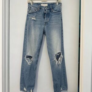 MOTHER Size 26 Light Blue Distressed Jeans